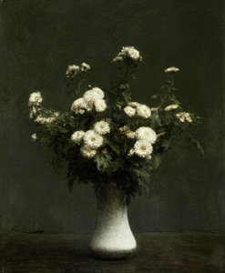 Vase med krysantemum, 1871 av Ignace Henri Jean Fantin Latour