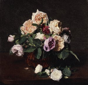 Vase med blomster, 1876 av Ignace Henri Jean Fantin Latour