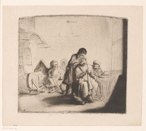Healing øynene til Tobit av Ignace Joseph de Claussin (attributed to)