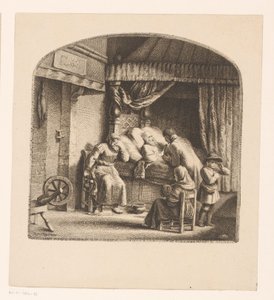 Gammel mann på dødsleie av Ignace Joseph de Claussin (attributed to)