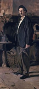Don Plácido Zuloaga in his Workshop’, 1895, Olje på lerret, 219 × 100 cm, AS00783 av Ignacio Zuloaga