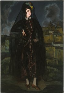 Portrett av Anita Ramírez i svart av Ignacio Zuloaga