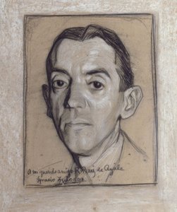 PORTRETT AV RAMON PEREZ DE AYALA (1888–1962) SPANSK FORSKRIVTTER OG JOURNALIST - TEGNING - GENERASJON AV 1914 av Ignacio Zuloaga