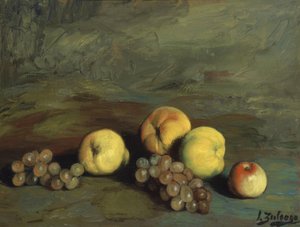 STILLEIV (FERSKEN, EPLER, PÆRE OG DRUER) - XX ÅRhundre av Ignacio Zuloaga y Zabaleta