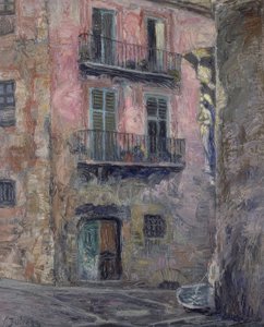 CALLE DEL ANGEL DE GERONA - 1931 - OLJE / LERT - 80 × 67 CM av Ignacio Zuloaga y Zabaleta