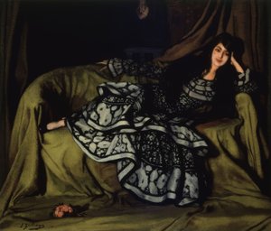MARCELLE SOUTY MED HJULKJOLE - 1915 - 160 X 188 CM av Ignacio Zuloaga y Zabaleta