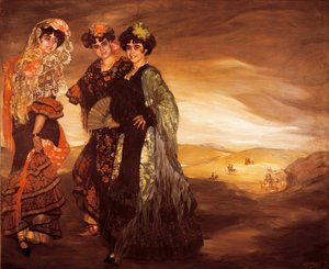 De tre søskenbarna (med tradisjonelle spanske kostymer til dansere) ca. 1903 (olje på lerret) av Ignacio Zuloaga y Zabaleta