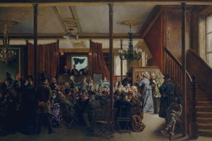 Auksjonssalg i Clinton Hall, New York, 1876, 1876. av Ignacio de León Escosura