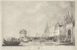 Aankomst van Napoleon i Josephine te Antwerpen, 1803 Innreise av Napoleon den store og hans Augustus ektefelle i byen Antwerpen 18. juli 1803 (tittel på objekt) av Ignatius Joseph van den Berghe