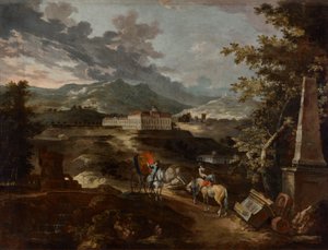 Landskap med Statenenberg slott av Ignaz Flurer