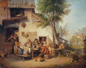 Foran landsbyen taverna