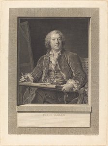 Carle Vanloo av Ignaz Sebastian Klauber after Pierre Le Sueur