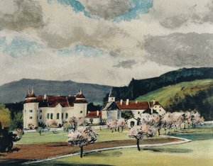 Weinzierl slott nær Wieselburg, ca. 1909 (akvarell på papir) av Igo Potsch