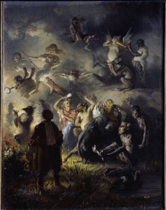 Natt på Bald Mountain. Feiring av sommersolverv, den slaviske festen til Ivan Kupala (tilsvarer Johannesfesten), som blander de tradisjonelle skikkelsene av hedenskap med den kristne ortodokse tradisjonen. Maling av
