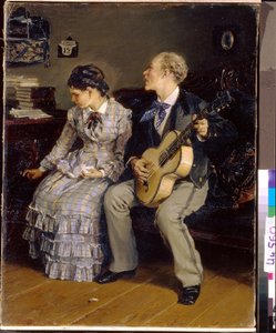 Nådeløs romantikk. (hensynsløs romantikk). Maleri av Ilarion Mikhailovich Pryanishnikov (1840-1894), olje på lerret