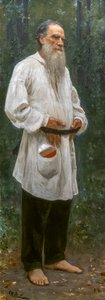LEON TOLSTOI BARFOTT av Ilya Efimovich Repin