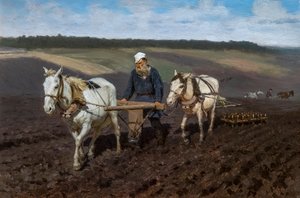 LEON TOLSTOI LABOURANT av Ilya Efimovich Repin