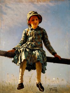 Dragonfly. Portrett av kunstnerens datter. Maleri av Ilya Yefimovich Repin (Ilia Repin) (1844-1930), olje på lerret av Ilya Efimovich Repin