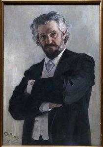 Portrait de Alexander Verzhbilovich (Verzhbilovic, Verzhibilovic, Vierzbilovich, Wierzbillowicz, Wierzbilovich, Wierzbilovicz, Wierzbilowicz) (1850-1911), violoncelliste russe, en 1895. Peinture de Ilia Iefimovitch Repine (Ilya Yefimovich Repin) (1844-1930 av Ilya Efimovich Repin
