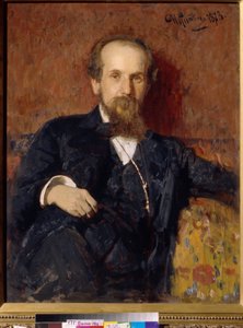 Portrait de l'artiste Pavel Petrovich Chistyakov (Tchistiakov) (1832-1919) (Portrett av kunstneren PP Chistyakov). Peintre de Ilya Yefimovich Repin (Ilia Repine) (1844-1930), huile sur toile av Ilya Efimovich Repin