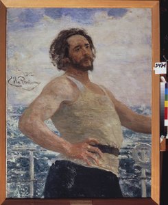 Portrett av forfatteren Leonid Andreiev (1871-1919). Maleri av Ilya Yefimovich Repin (Ilia Repin) (1844-1930), olje på lerret av Ilya Efimovich Repin