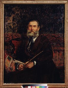 Portrait du peintre Alexey Bogolyubov (Bogolyubov y Bogolyubov) (1824-1896). Peinture de Ilya Yefimovitch Repin (Ilya Repine) (1844-1930), huile sir toile av Ilya Efimovich Repin
