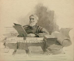 Portrett av forfatteren Dmitry Grigorovich 1822-1899, 1894 av Ilya Efimovich Repin