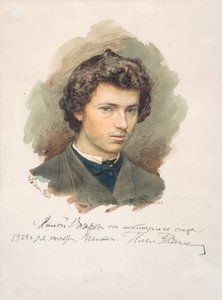 Selvportrett - Repin, Ilya Yefimovich (1844-1930) - 1866 - Akvarell på papir - 35x26 - Privat samling av Ilya Efimovich Repin