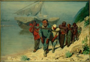 Studie om The Wolgatreidler av Ilya Efimovich Repin