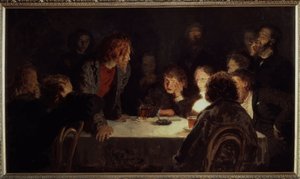 Et revolusjonerende møte. Maleri av Ilya Repin (Ilia Repin) (1844-1930), olje på lerret av Ilya Efimovich Repin