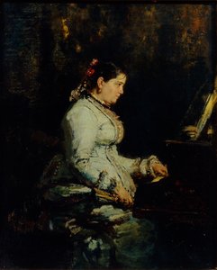 Kvinne ved et flygel, 1880 av Ilya Efimovich Repin