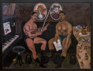 Selvportrett og portrett av Pyotr Konchalovsky