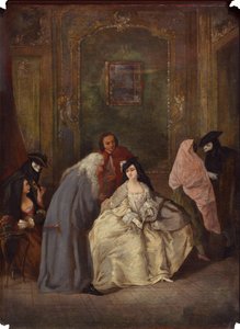 Møte mellom aktor og hans kone av Imitator of Pietro Longhi