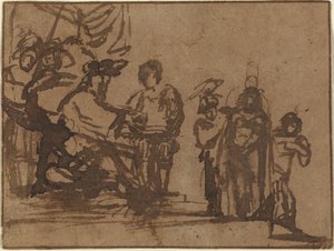 Kristus før Pilatus av Imitator of Rembrandt van Rijn