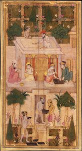 Lage bøker i en hage av Indian Art