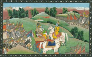 Dialogen mellom Lord Krishna og Arjuna, ca. 1830