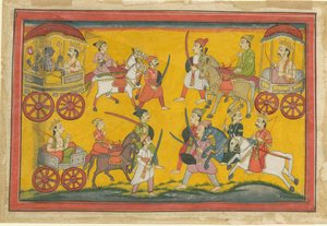 Vishnu prosesjon, ca. 1755 av Indian Art