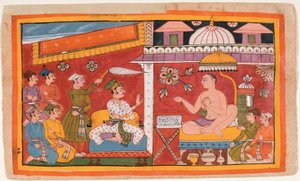 En Jain-lærer mottar en prins og følget hans av Indian School