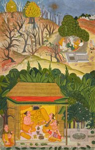 En sommermåned, folio fra en Baramasa, ca. 1750 av Indian School