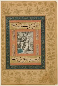 Legge til. Eller. MS 3129 f.43r En europeisk gravering av jomfruen og barnet som hviler under flukten til Egypt, illustrasjon fra 
