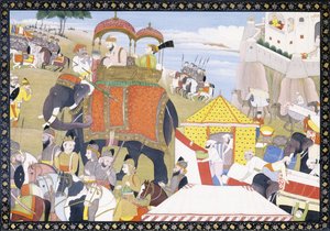 En illustrasjon fra Hamir Hath, tidlig på 1800-tallet av Indian School