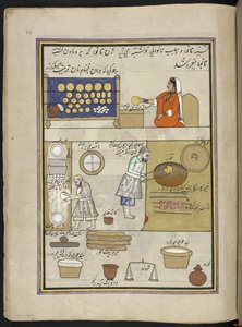 Bakere,  86 tegninger bundet inn i et bind som viser håndverk og yrker i Kashmir, håndverkere vises i arbeid med redskaper og utstyr,  Av en Kashmir-kunstner, sannsynligvis i Srinagar, ca. 1850-60 (gouache på papir) av Indian School