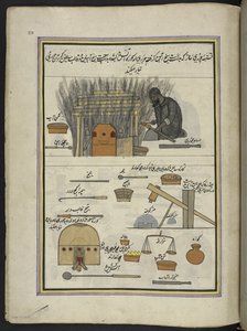 Armring-maker,  86 tegninger bundet inn i et bind som viser handel og yrker i Kashmir, håndverkere vises i arbeid med redskaper og utstyr,  Av en Kashmir-kunstner, sannsynligvis i Srinagar, ca. 1850-60 (gouache på papir) av Indian School
