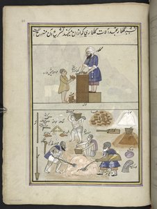 Murere,  86 tegninger bundet inn i et bind som viser handel og yrker i Kashmir, håndverkere vises i arbeid med redskaper og utstyr,  Av en Kashmir-kunstner, sannsynligvis i Srinagar, ca. 1850-60 (gouache på papir) av Indian School