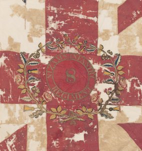 Midtpunktet i første eller kongelige farge, 8. regiment av infanteri, Nizams hær, 1850 ca. av Indian School