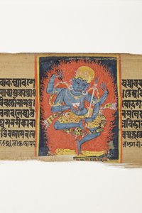 Dancing Heruka, ca. 1150-1200 (ugjennomsiktig wc og blekk på palmeblad) av Indian School