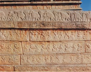 Detalj av veggen, ved Mahanavami Dibba (stein) av Indian School