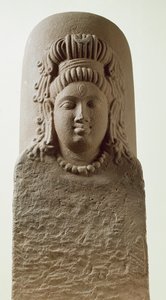 Figur av Ekmukha Shiva-Linga fra tempelet ved Khoh (sandstein) av Indian School