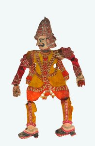 Gigantisk skyggedukke fra Karnataka (skinn) av Indian School