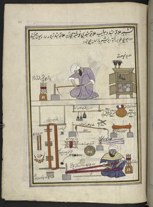 Gull blonder og flettemakere,  86 tegninger bundet inn i et bind som viser håndverk og yrker i Kashmir, håndverkere vises i arbeid med redskaper og utstyr,  Av en Kashmir-kunstner, sannsynligvis i Srinagar, ca. 1850-60 (gouache på papir) av Indian School